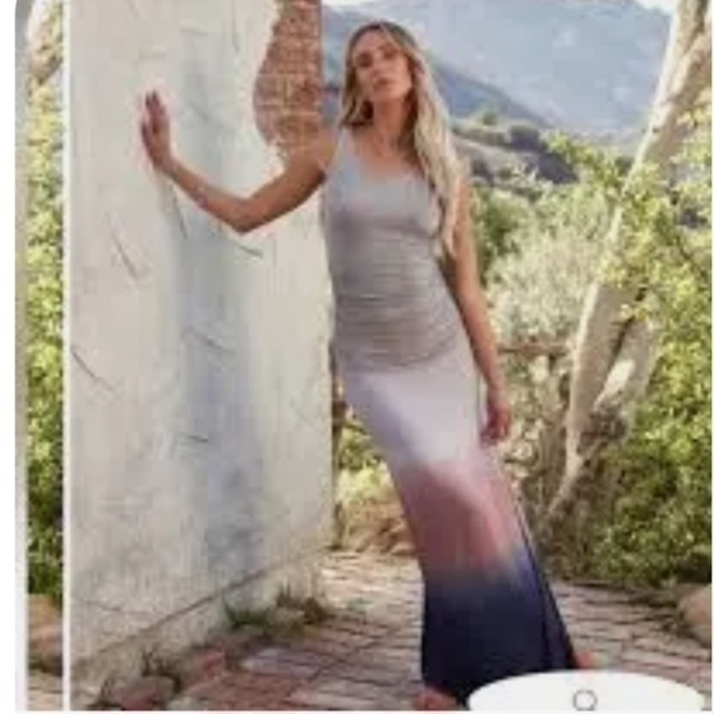 NWoT mustard seed ombré maxi dress pink & gray size medium